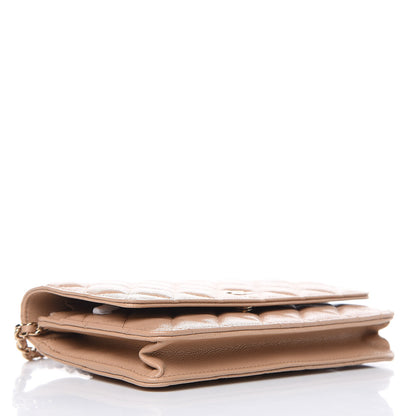 Chanel Caviar Quilted Wallet On Chain WOC Beige 4 of 9
