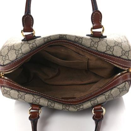 Gucci GG Supreme Monogram Cuoio Toscano Small Boston Beige Ebony Cuir 5 of 11