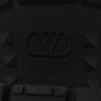 Valentino Garavani Calfskin Tonal Roman Stud Combat Boots 39 Black 8 of 13