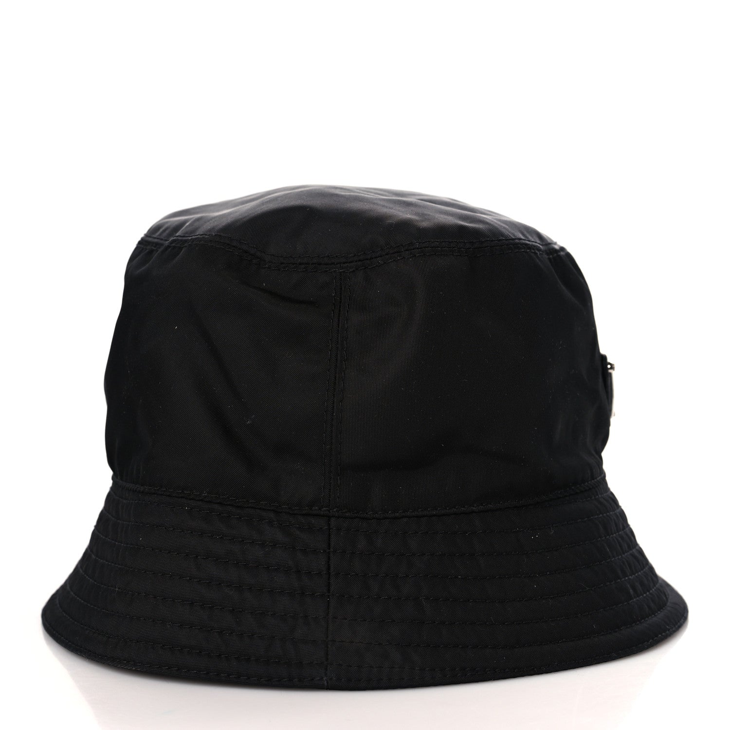 Prada Re-Nylon Metal Triangle Logo Mens Bucket Hat XL Black 4 of 7