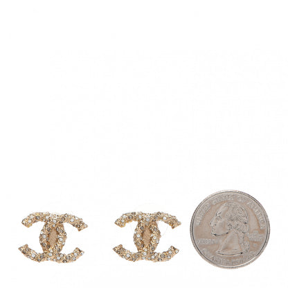 Chanel Crystal CC Earrings Light Gold 2 of 5