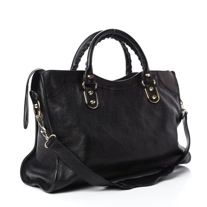 Balenciaga Chevre Gold Metallic Edge Hardware City Black 3 of 13