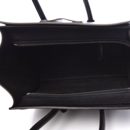 Celine Drummed Calfskin Micro Luggage Black 5 of 9