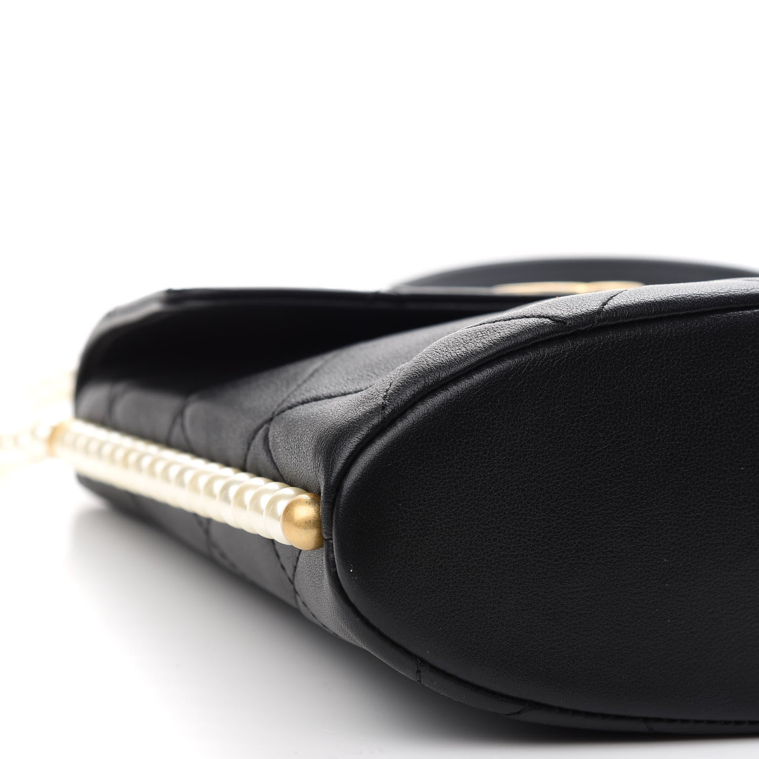 Chanel Calfskin Quilted Pearl Small About Pearls Hobo Bag Black 8 of 9