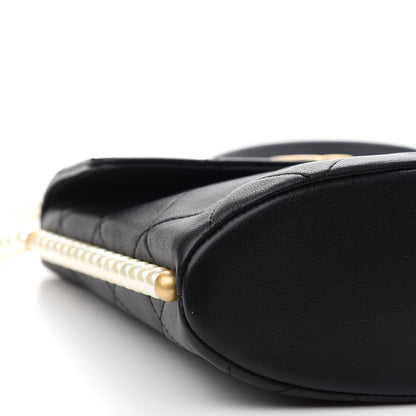 Chanel Calfskin Quilted Pearl Small About Pearls Hobo Bag Black 8 of 9