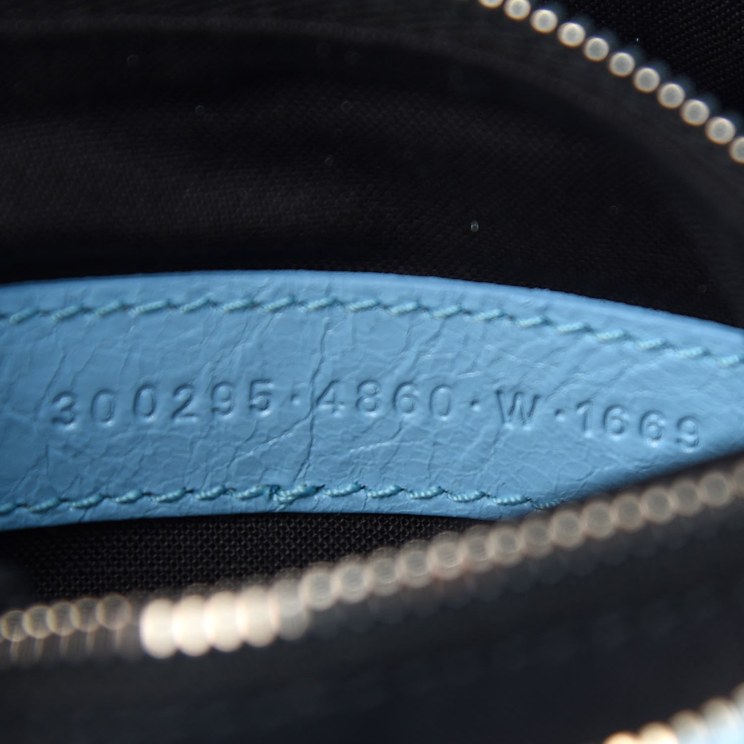 Balenciaga Agneau Classic Silver Hardware Mini City Logo Strap Baby Blue Black 7 of 11