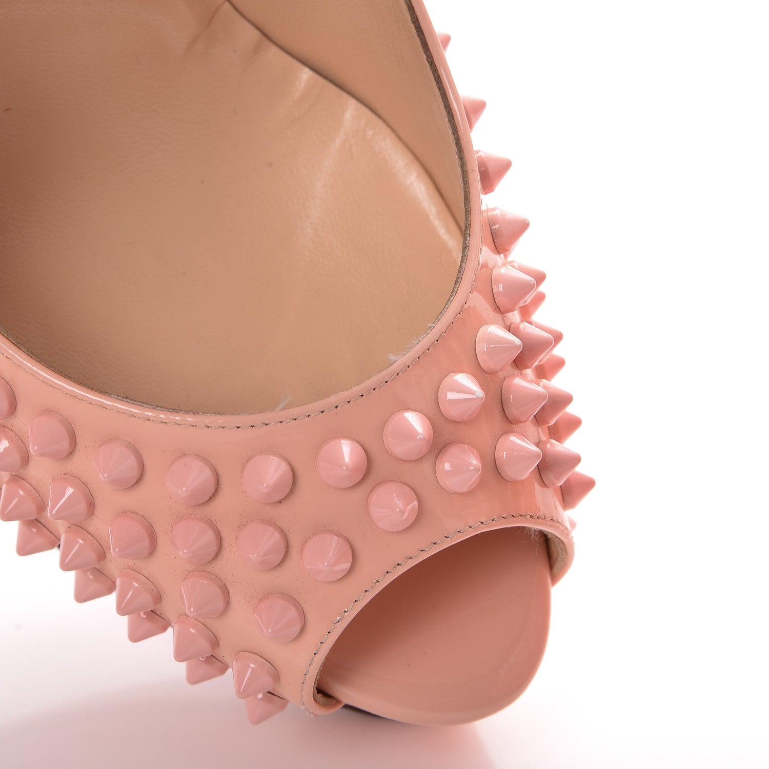Christian Louboutin Patent Lady Peep Spikes 150 Pumps 39.5 Pink 12 of 13