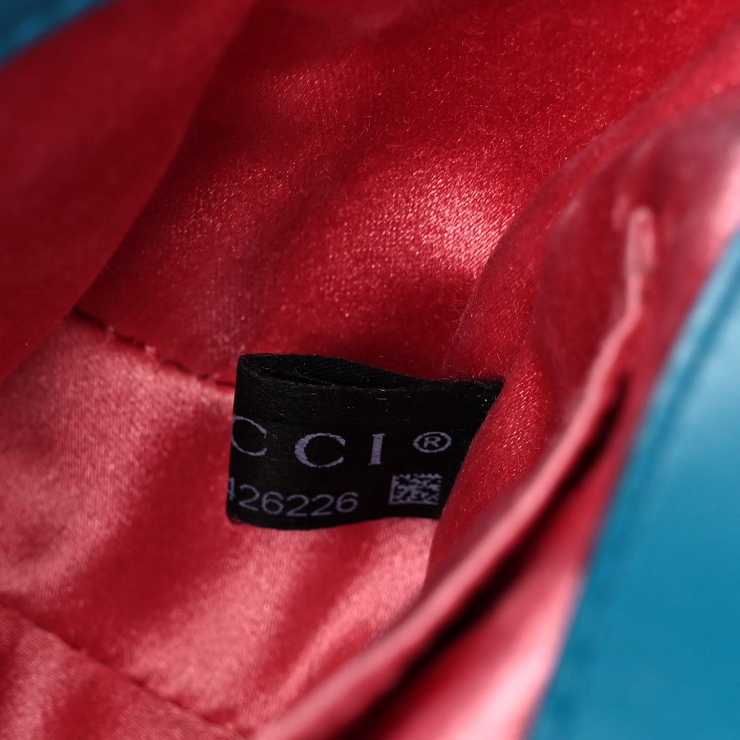 Velvet Matelasse Mini GG Marmont Shoulder Bag Pavone Cyan