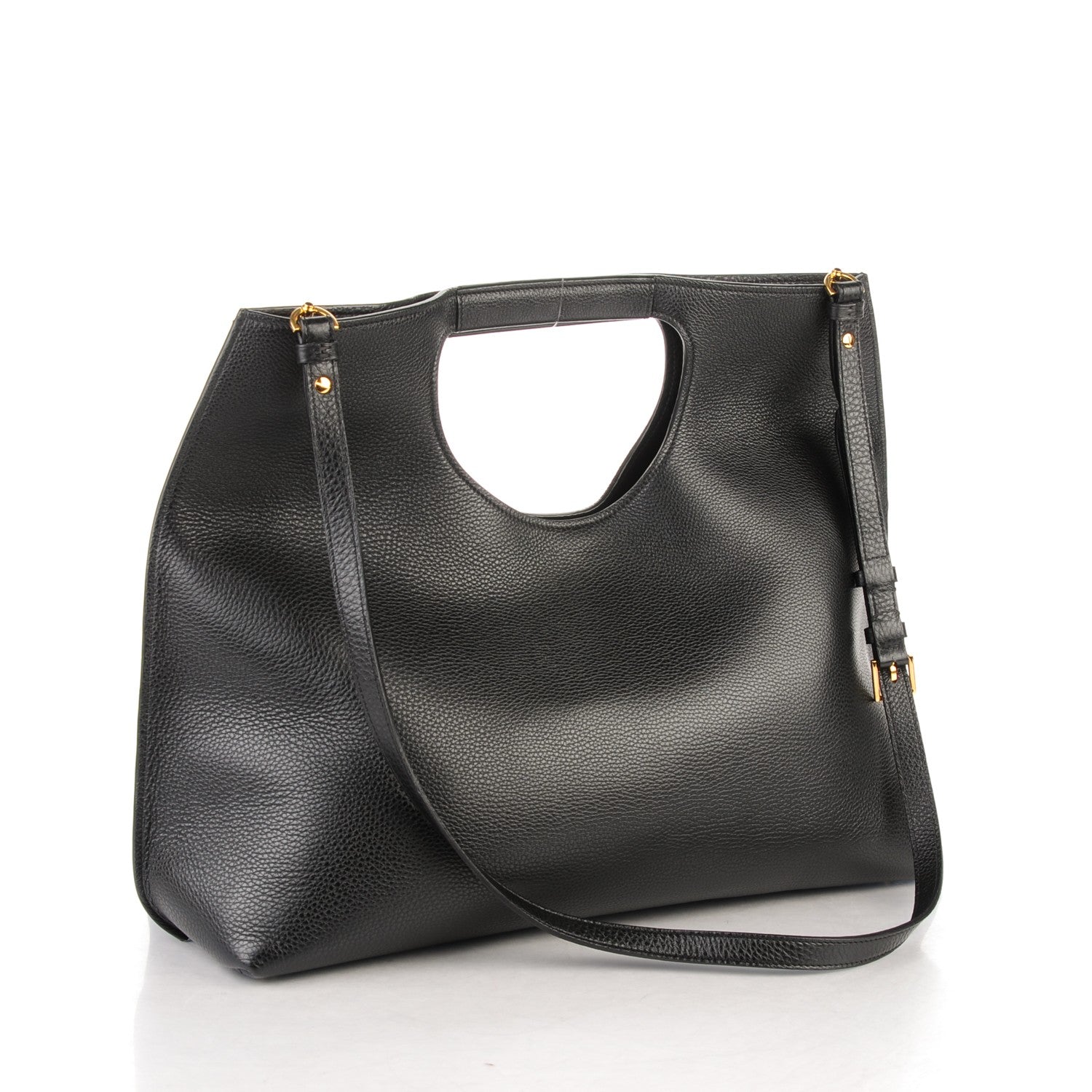 Tom Ford Grained Calfskin Alix Padlock Zip Tote Black 3 of 7