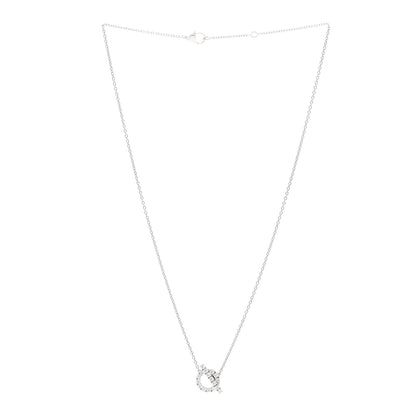 Hermes 18K White Gold Diamond Finesse Pendant Necklace 3 of 6