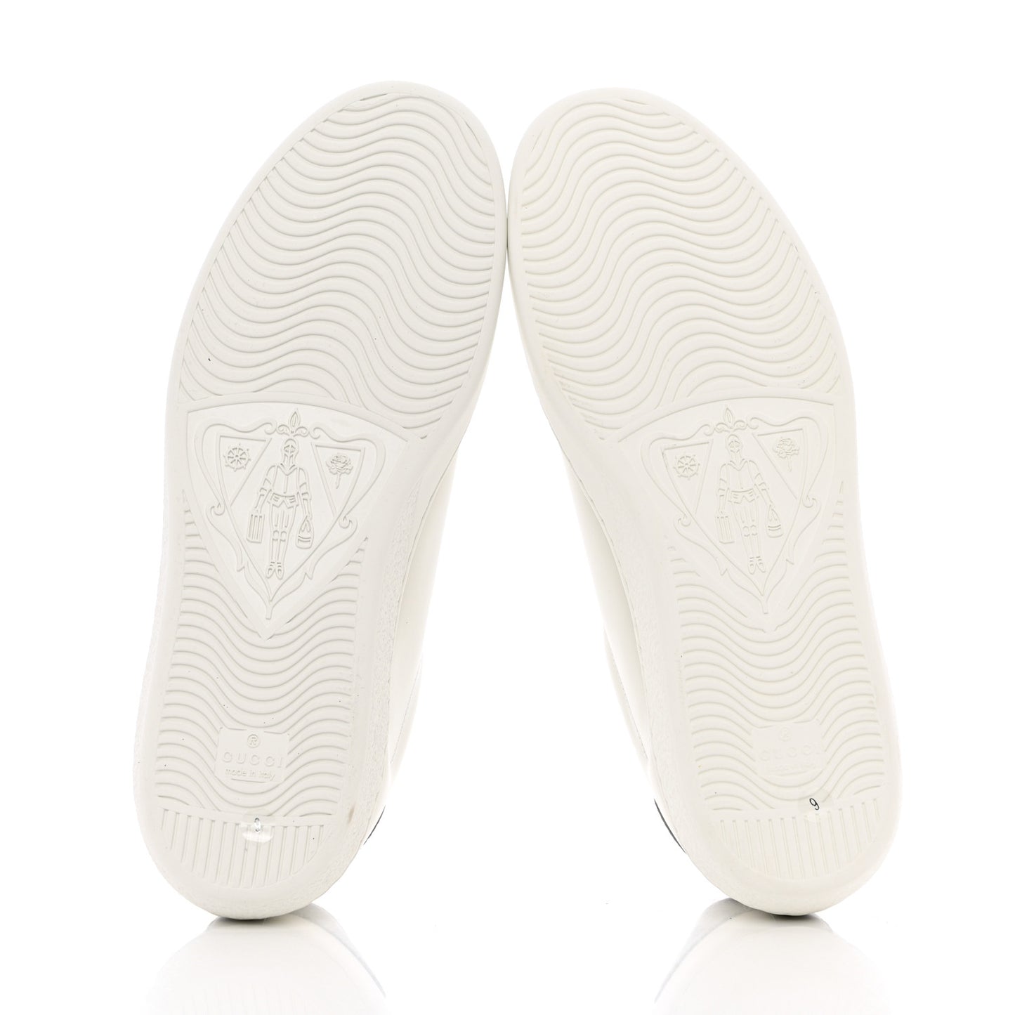 Calfskin Interlocking G Perforated Mens Ace Sneakers 9 White Grey Sky