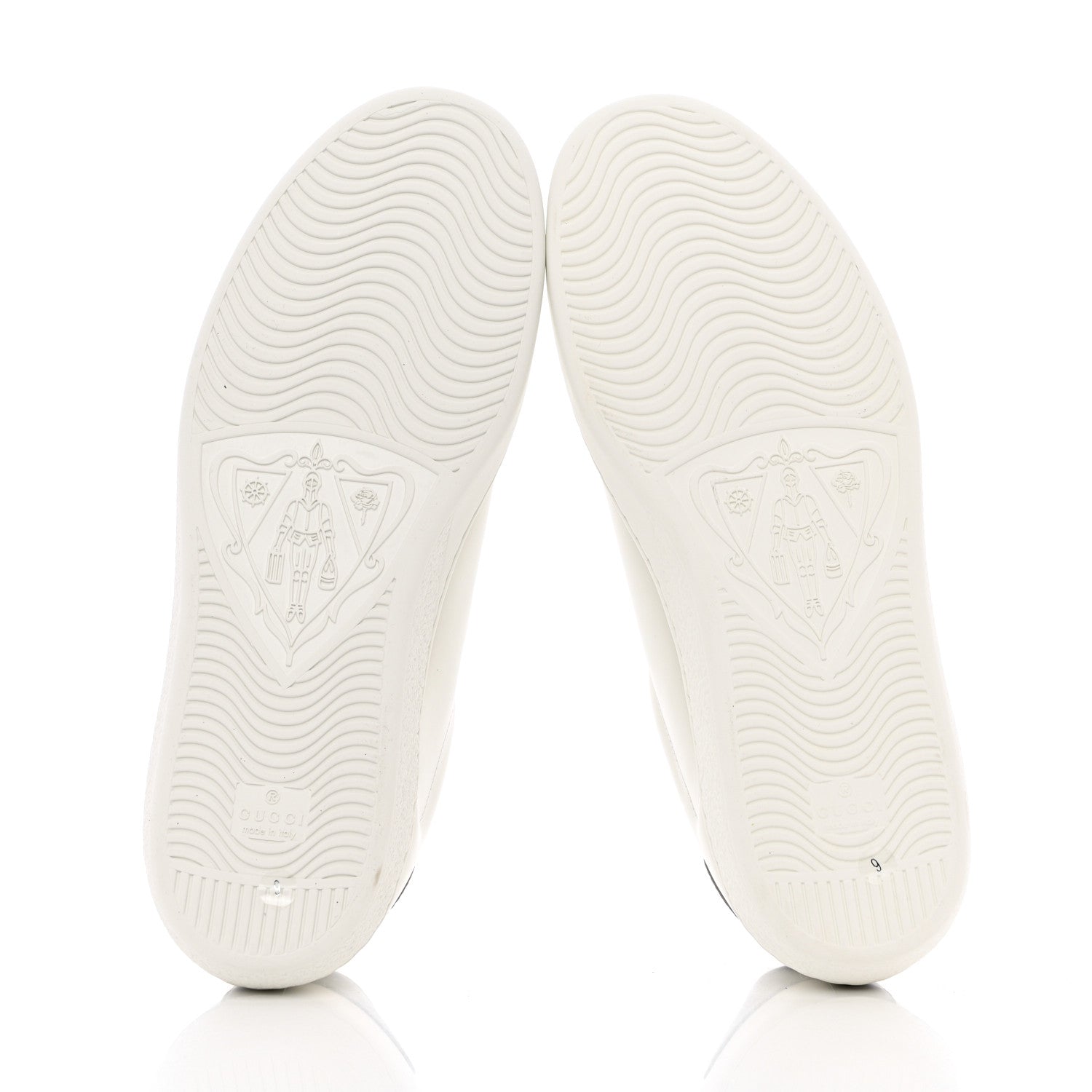 Gucci Calfskin Interlocking G Perforated Mens Ace Sneakers 9 White Grey Sky 5 of 9