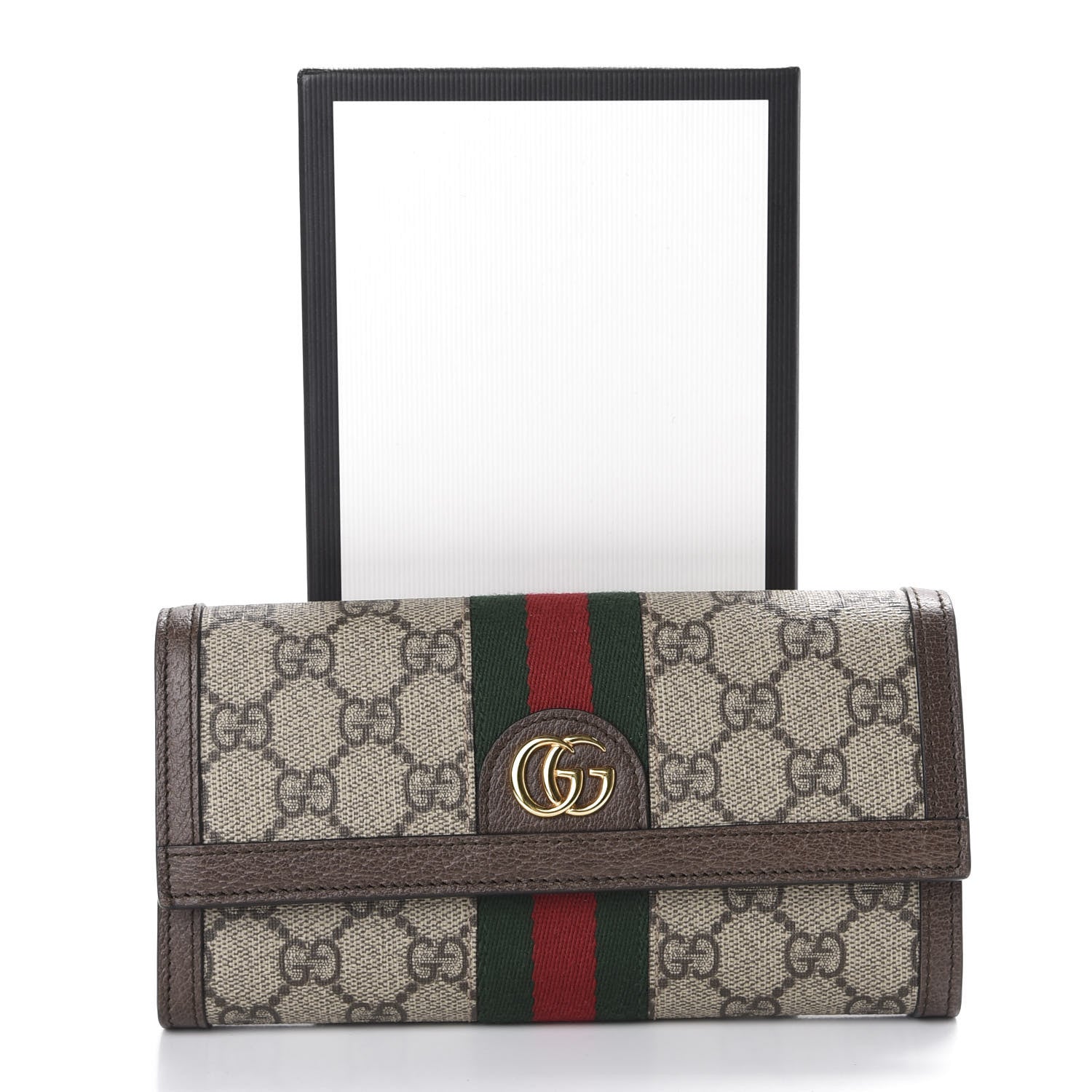 Gucci GG Supreme Monogram Web Ophidia Continental Wallet Brown 9 of 9