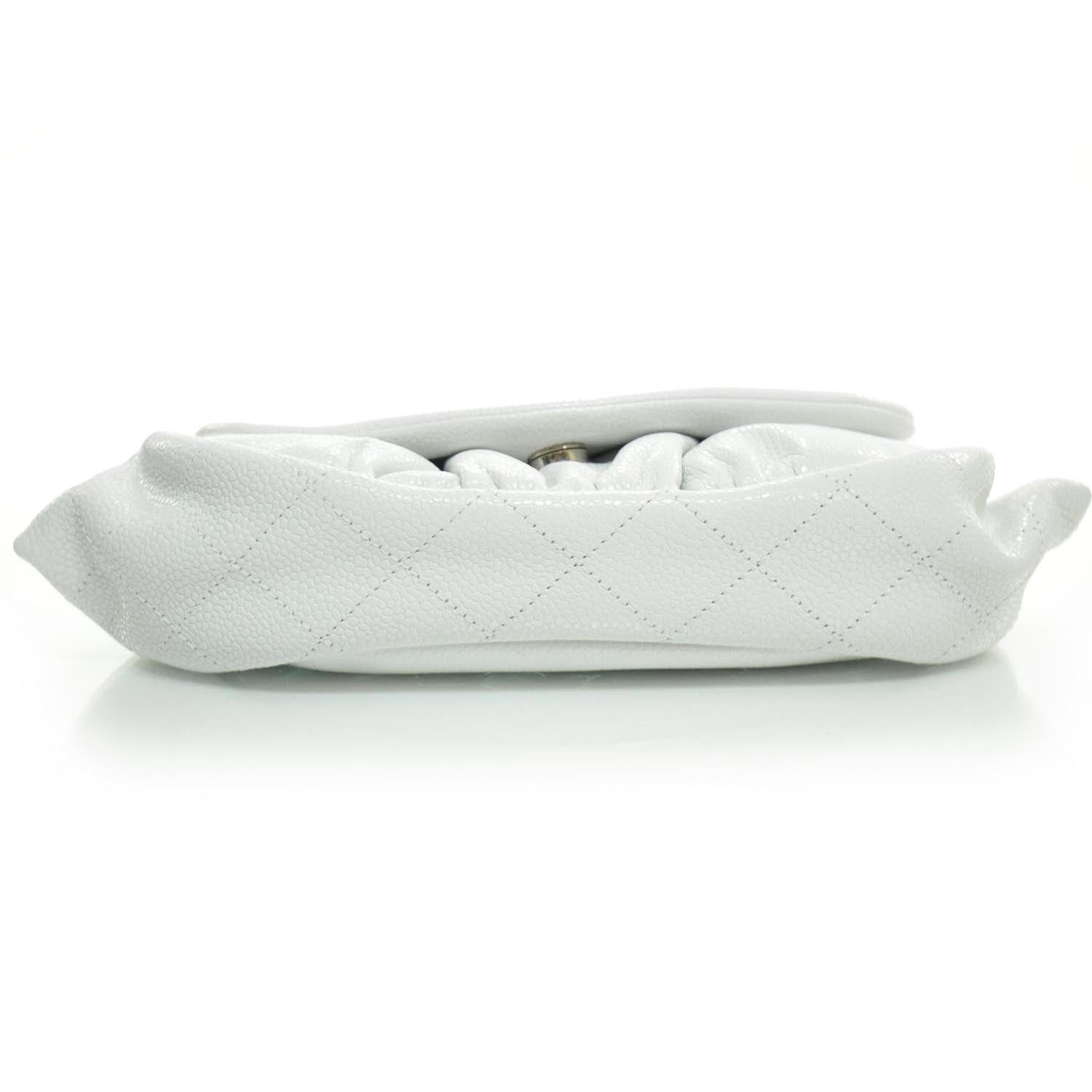 Chanel Caviar Half Moon Wallet On Chain Bag WOC White 5 of 11