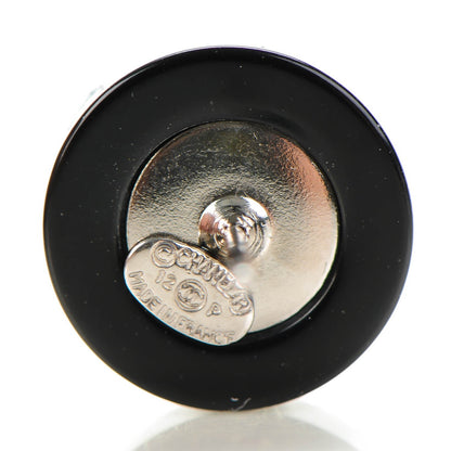 Chanel Resin Abalone CC Stud Earrings Black 4 of 5