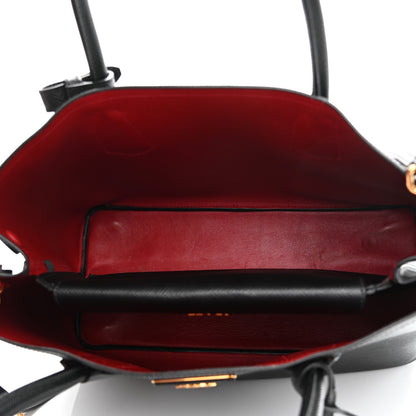 Prada Saffiano Cuir Medium Double Bag Black Fuoco 5 of 14