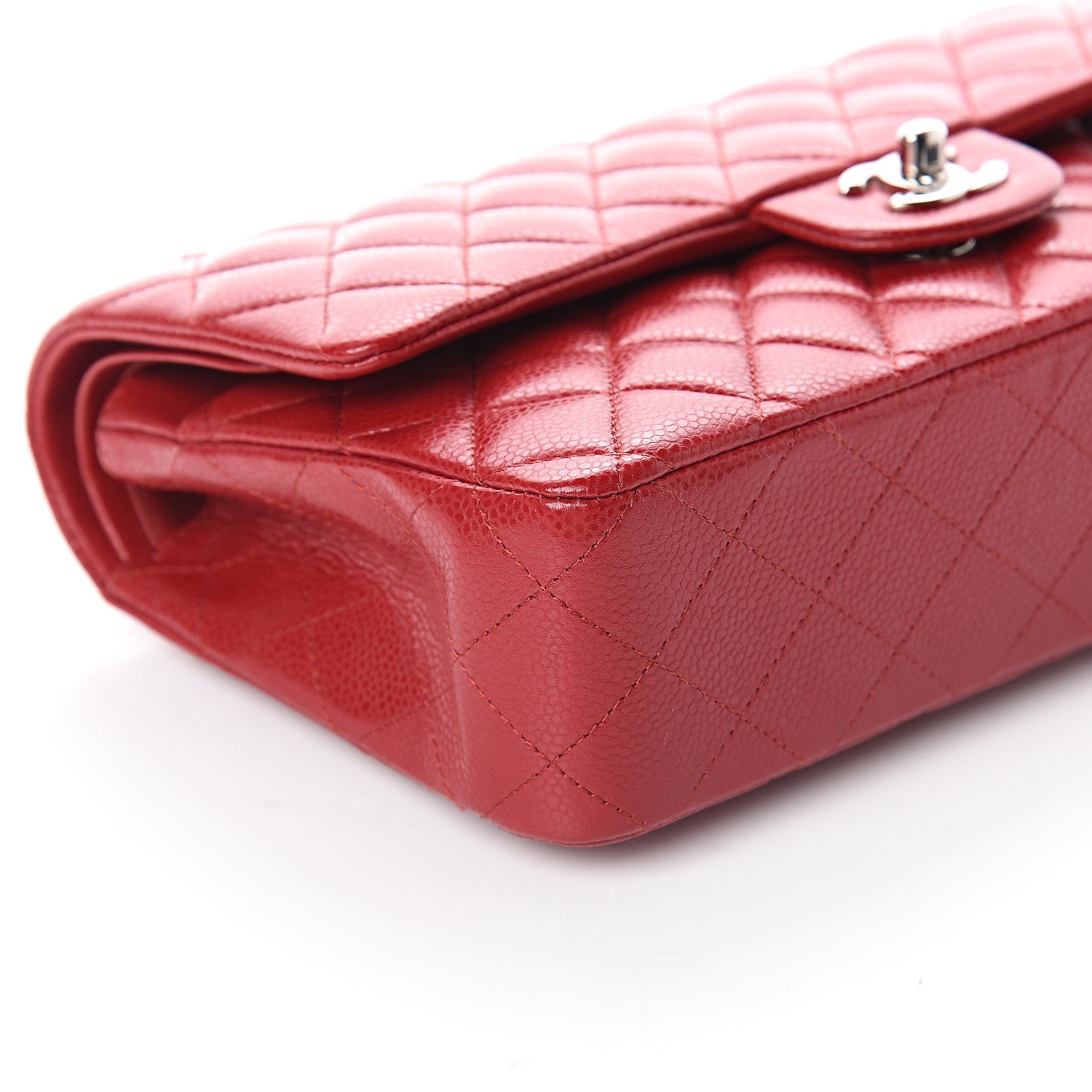 Chanel Caviar Quilted Medium Double Flap Red 8 of 9