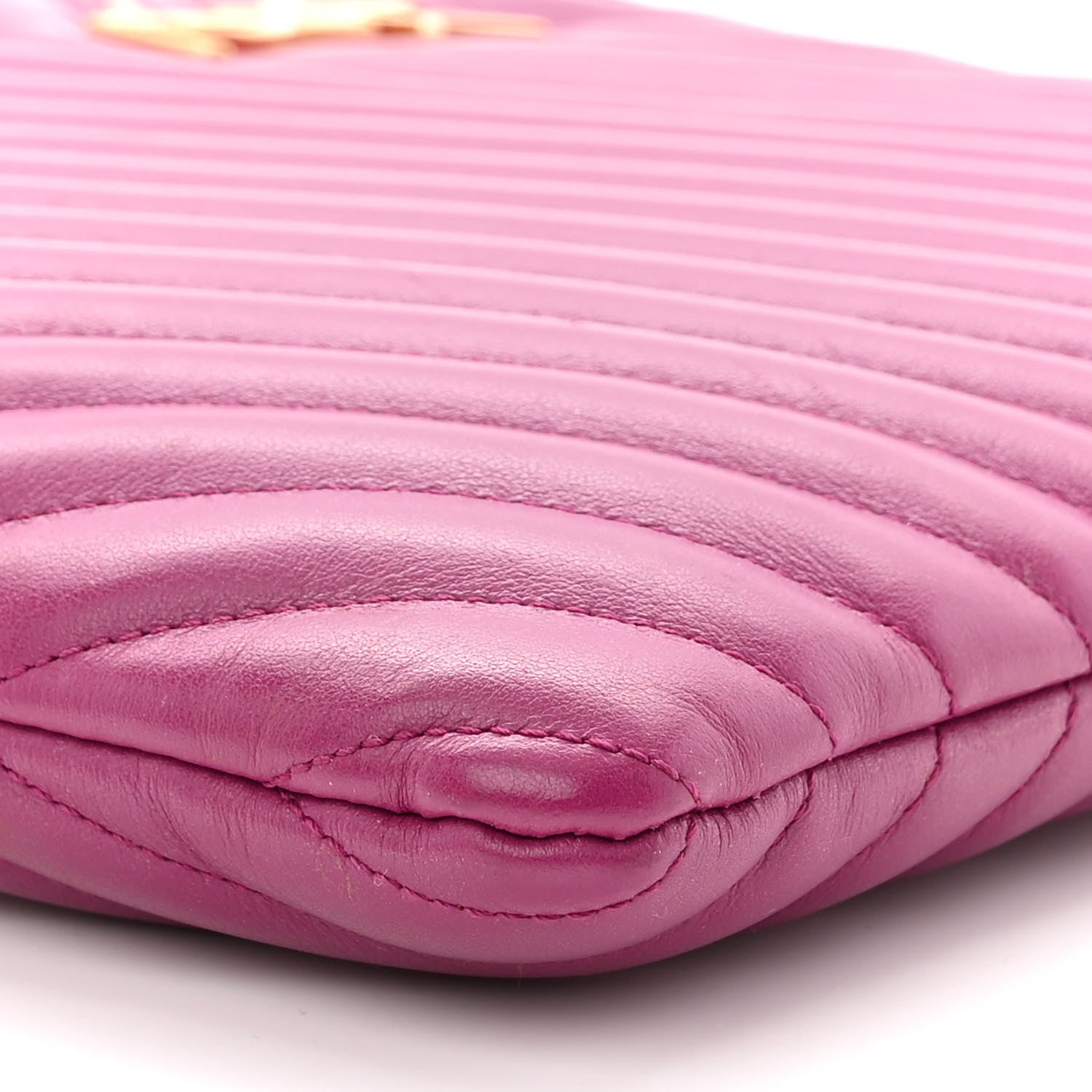 Saint Laurent Calfskin Matelasse Chevron Monogram Document Holder Dark Grape 10 of 14