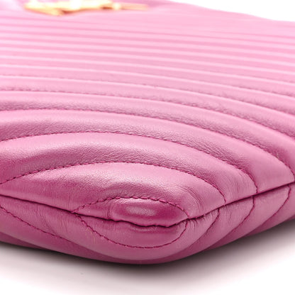 Saint Laurent Calfskin Matelasse Chevron Monogram Document Holder Dark Grape 10 of 14