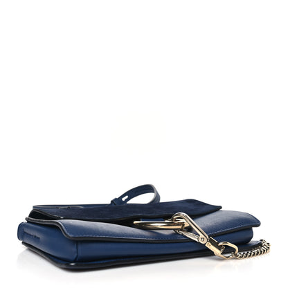 Chloe Suede Calfskin Small Faye Shoulder Bag Denim Blue 4 of 10