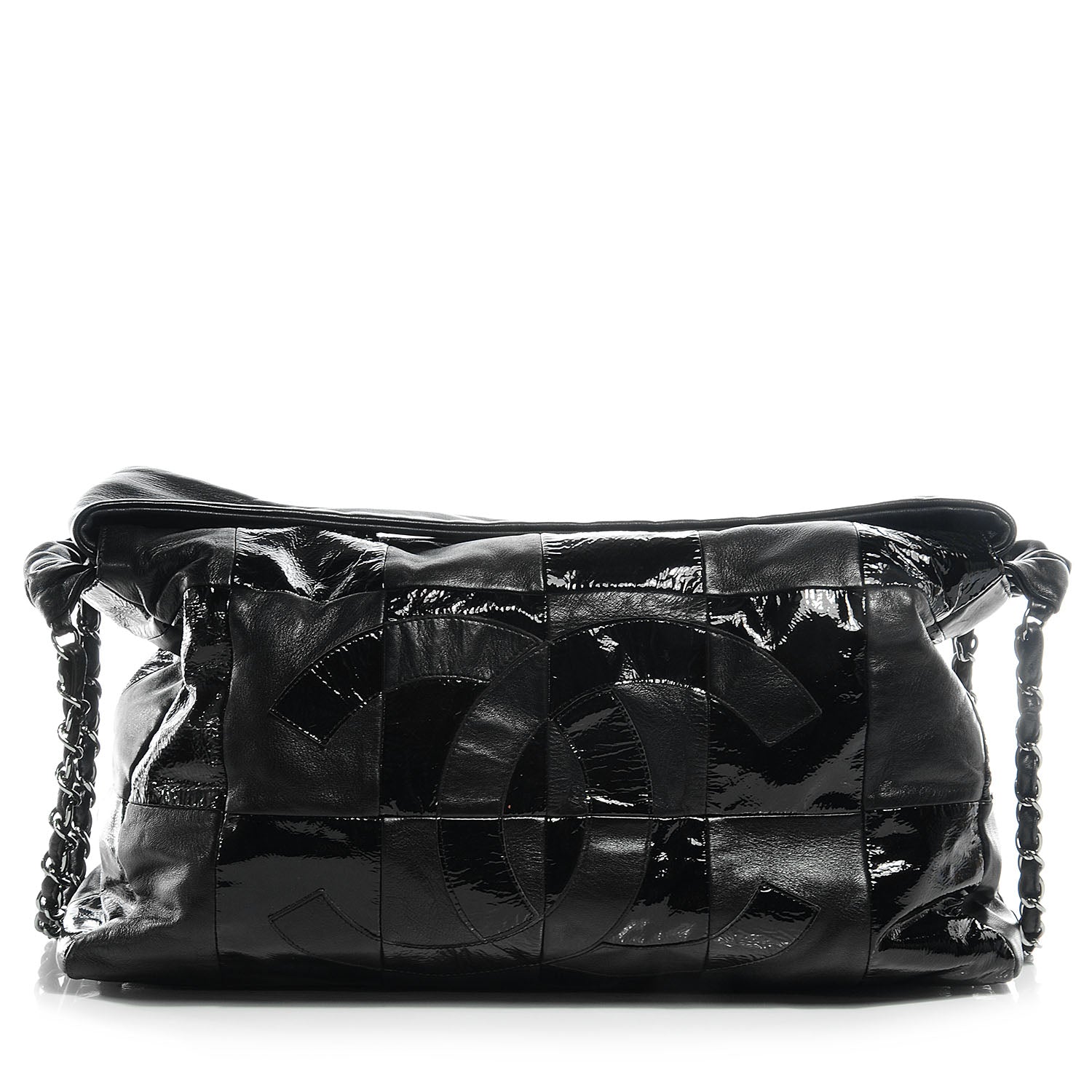 Chanel Patent Patchwork Brooklyn Hobo Black 1 of 7