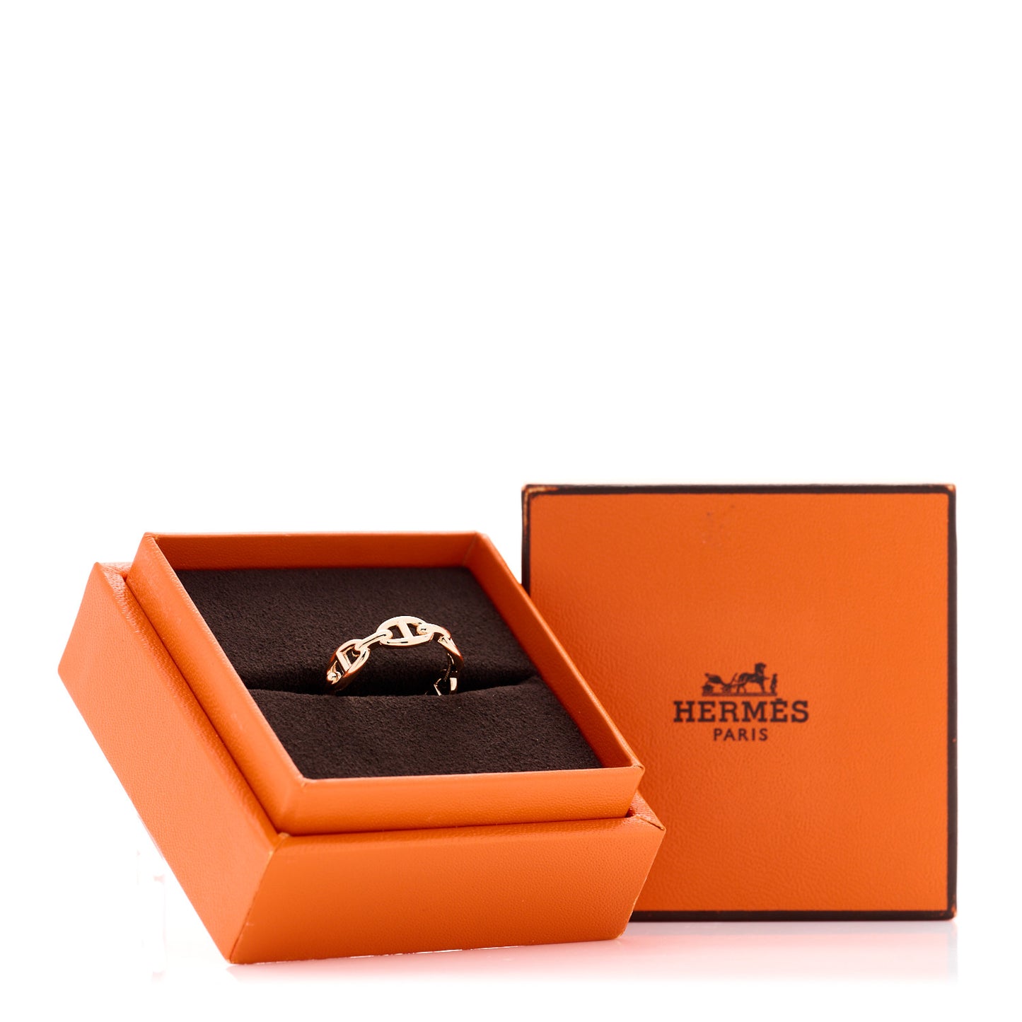 18K Rose Gold PM Chaine d'Ancre Enchainee Ring 57 8
