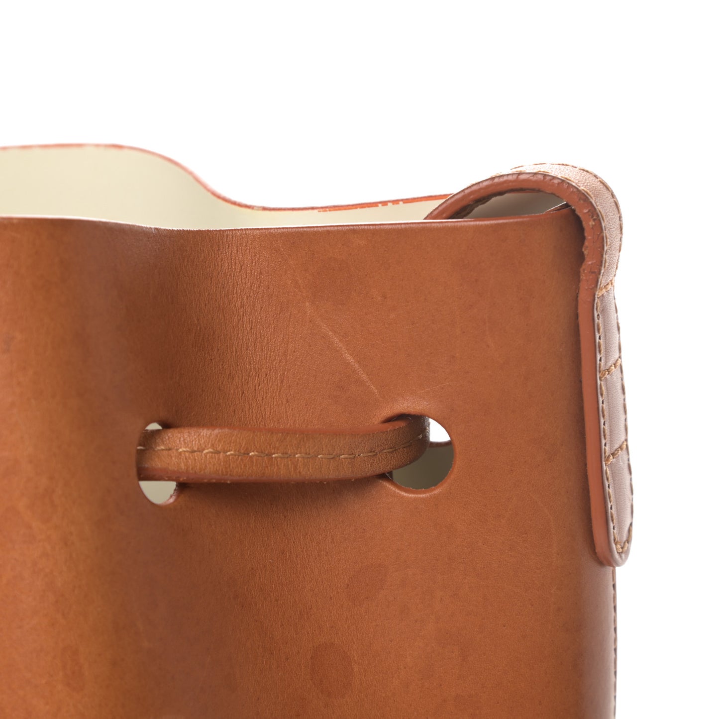 Vegetable Tanned Calfskin Mini Bucket Bag Cammello Natural