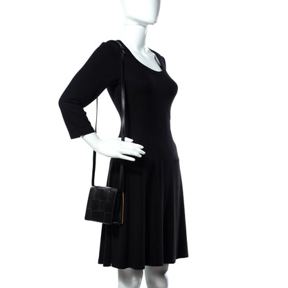 Bottega Veneta Lambskin Maxi Intrecciato Mini Cassette Crossbody Bag Black 2 of 18