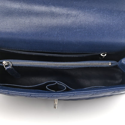 Chanel Caviar Lizard Quilted Medium Coco Handle Flap Blue 5 of 11