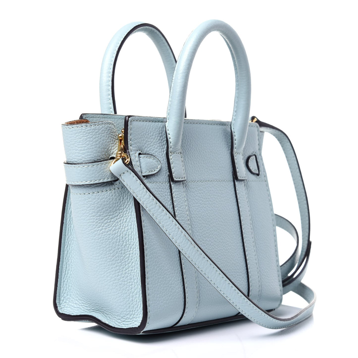 Small Classic Grain Micro Zipped Bayswater Light Antique Blue