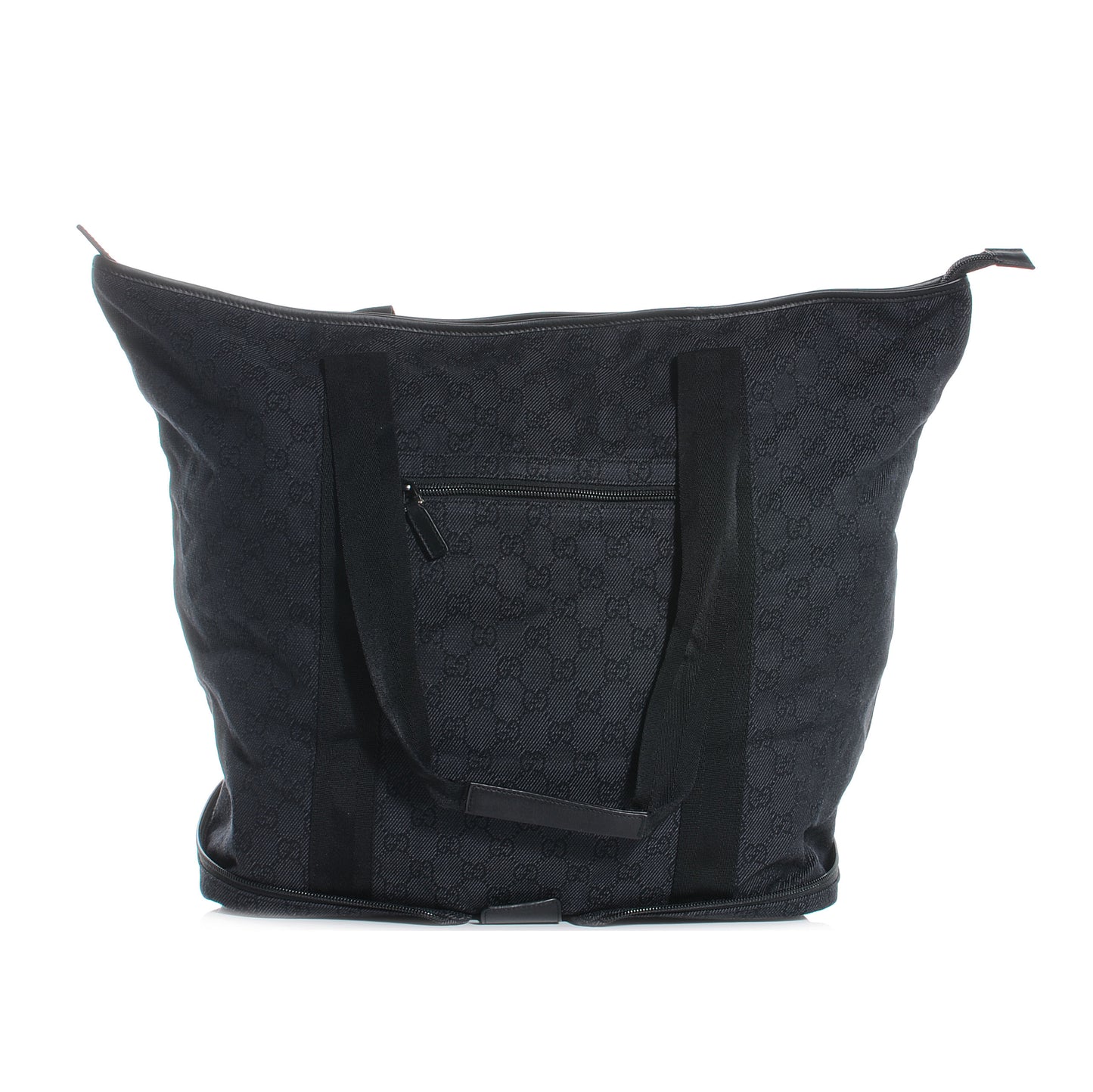 Denim Monogram Large Collapsible Travel Tote Black
