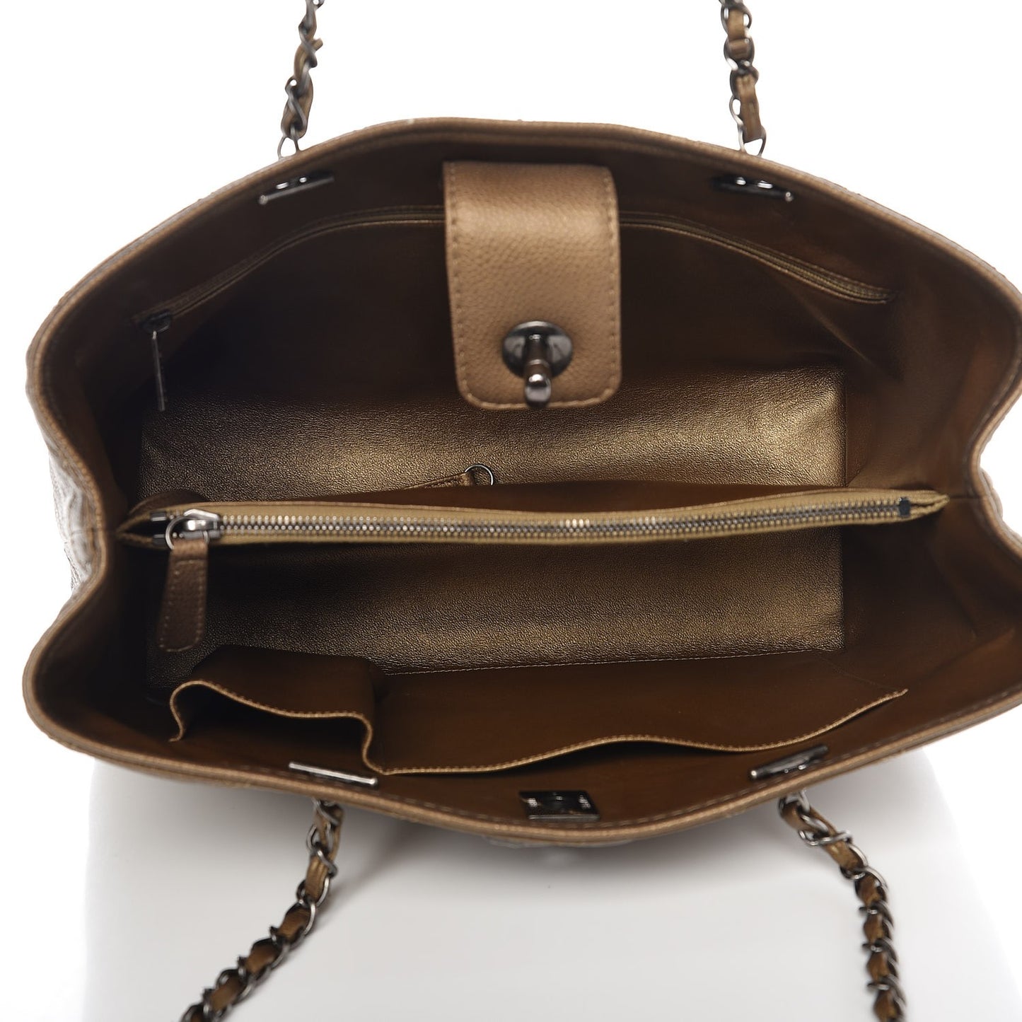 Metallic Caviar Medium Be Caviar Tote Bronze