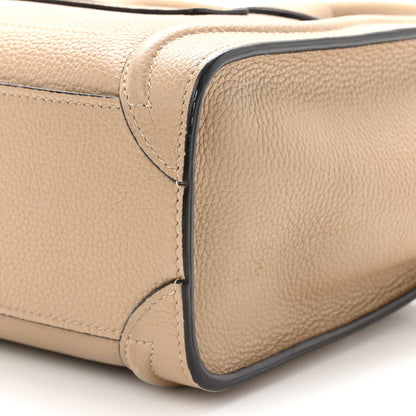 Celine Drummed Calfskin Nano Luggage Dune 9 of 10