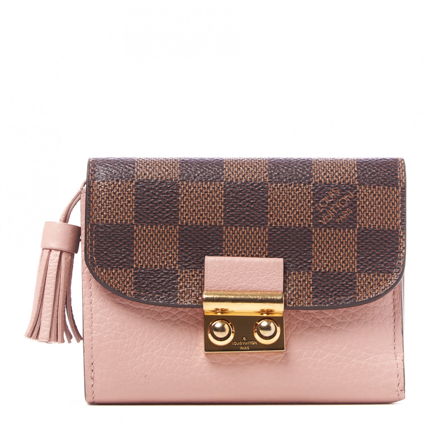 Damier Ebene Croisette Compact Wallet Magnolia