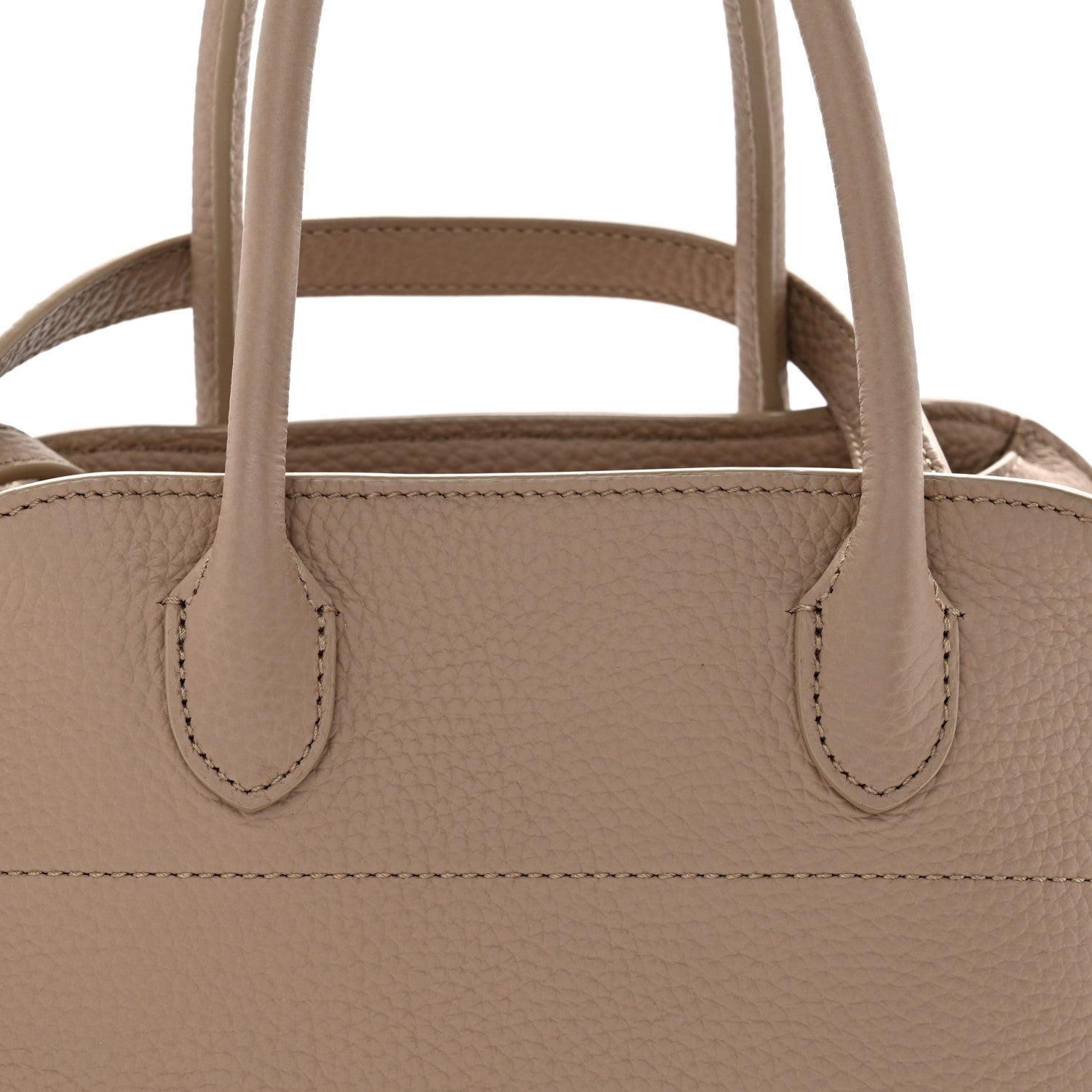 The Row Grained Calfskin Soft Margaux 10 Bag Dark Taupe 7 of 12