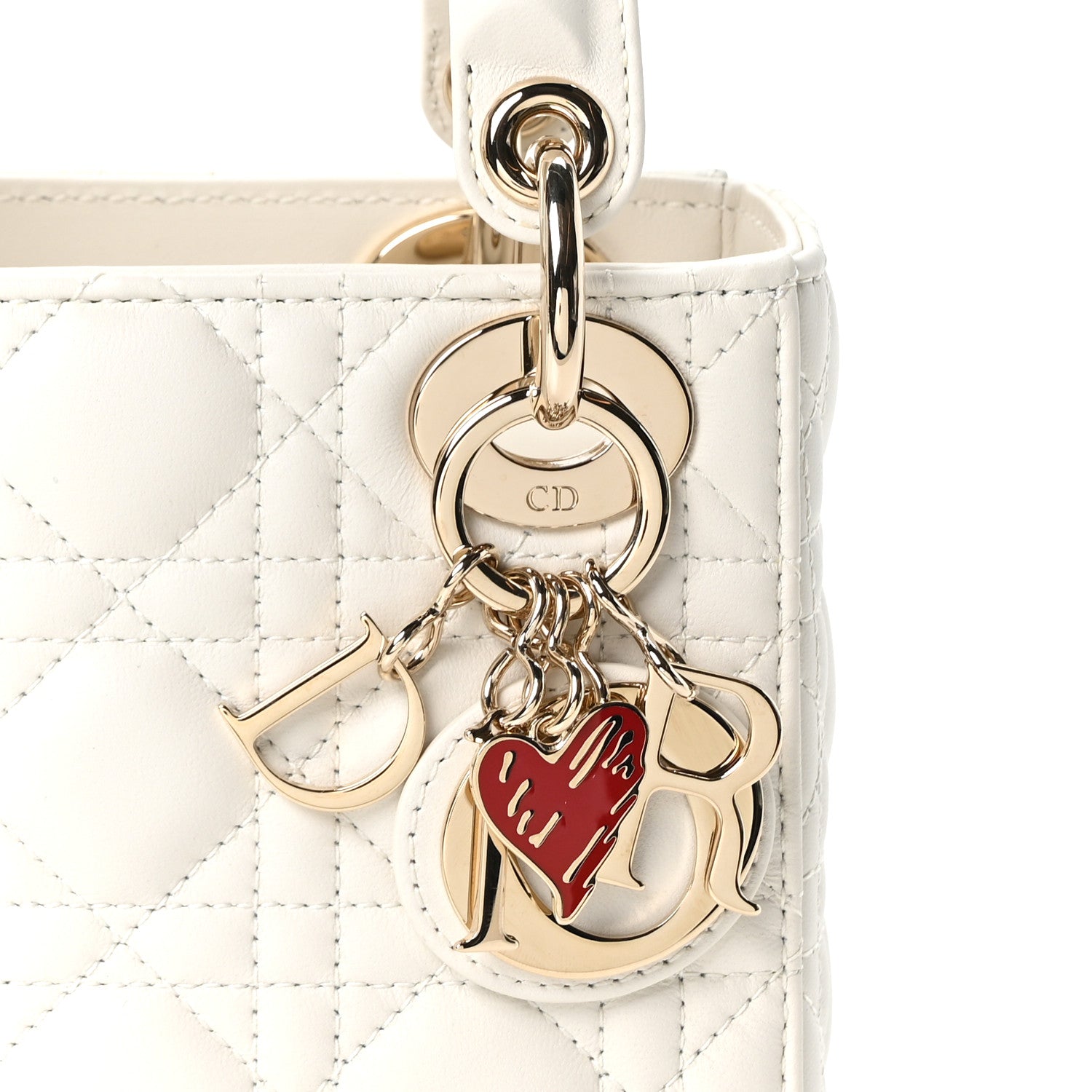 Christian Dior Calfskin Cannage Dioramour Mini Lady Dior White 8 of 10