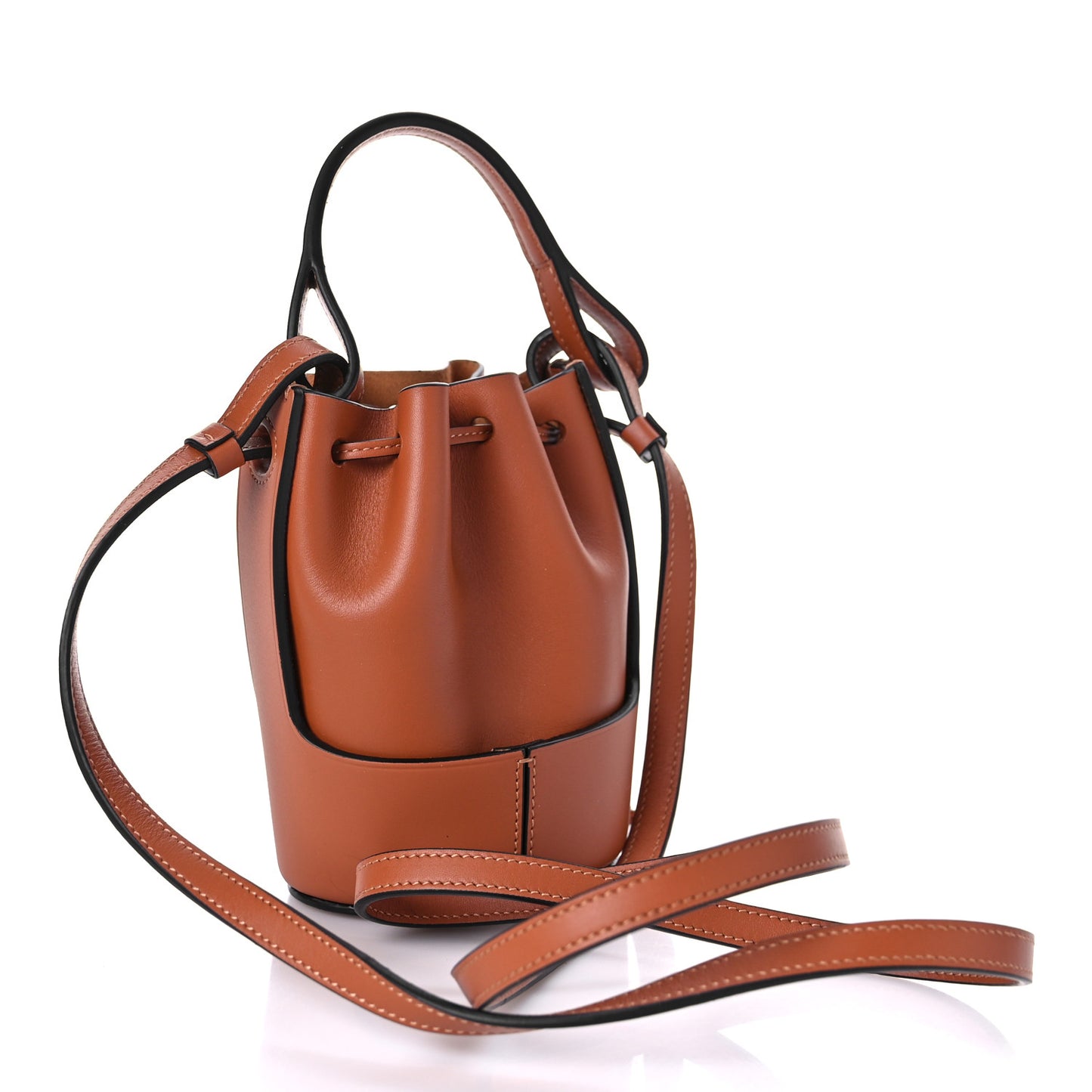 Calfskin Balloon Nano Bucket Bag Tan