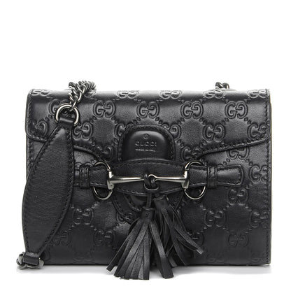 Gucci Guccissima Mini Emily Shoulder Bag Black 1 of 8