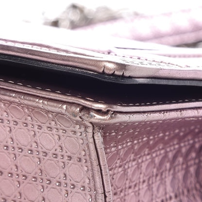 Christian Dior Metallic Patent Micro-Cannage Medium Diorama Flap Bag Pink 17 of 18