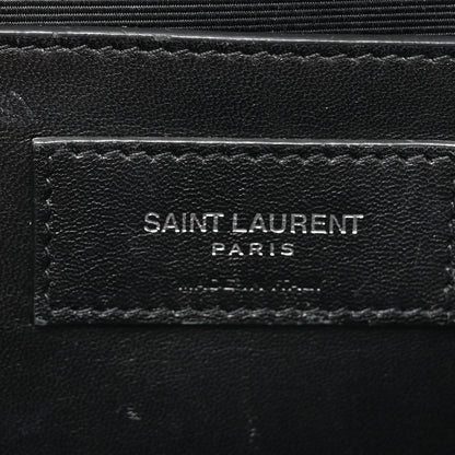 Saint Laurent Calfskin Crocodile Embossed Medium Classic Monogram Kate Tassel Satchel Black 6 of 17