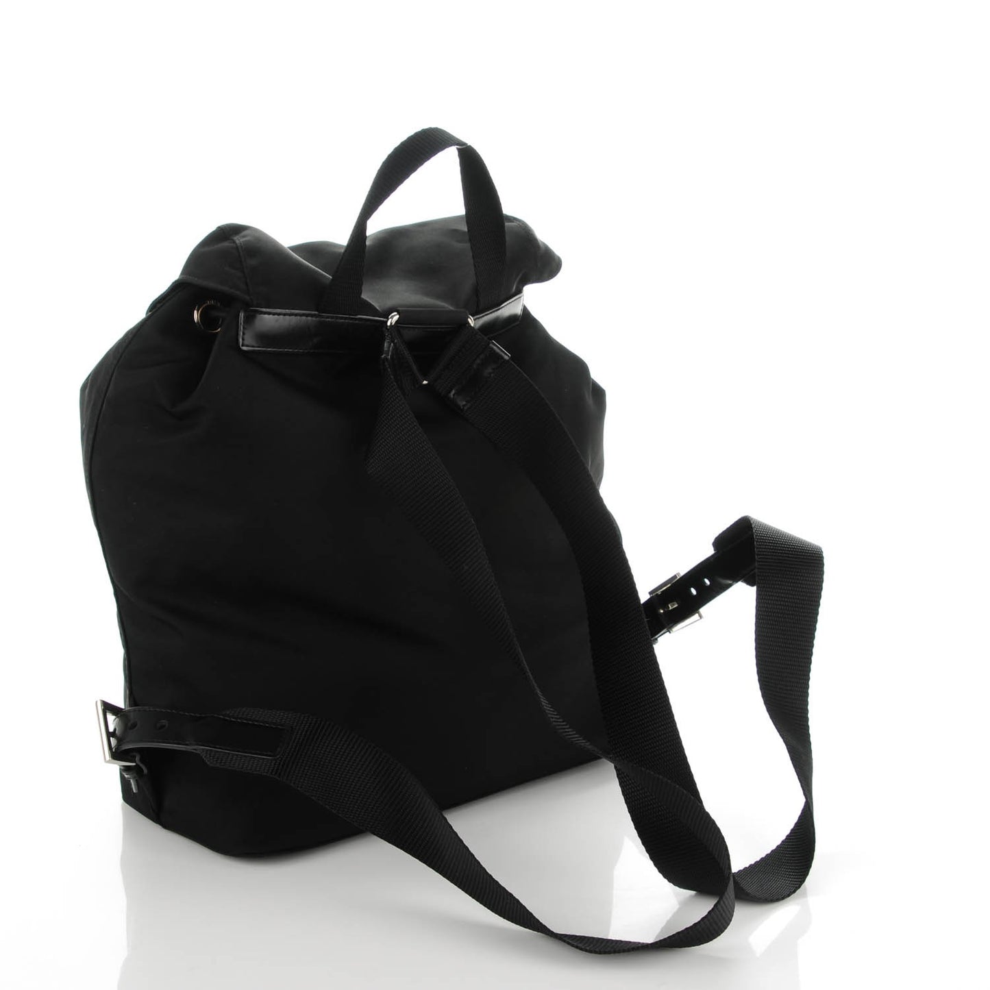 Nylon Cinch Backpack Black