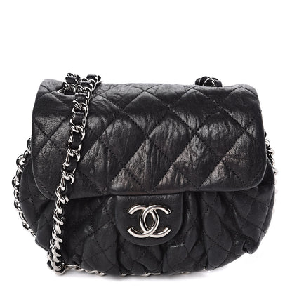 Chanel Washed Lambskin Quilted Mini Chain Around Flap Black 1 of 12