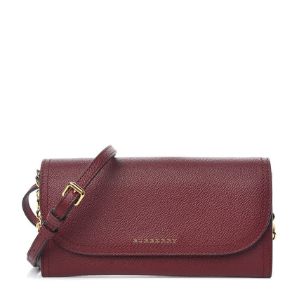 Burberry Grainy Calfskin Henley Wallet On Chain Burgundy 1 of 12