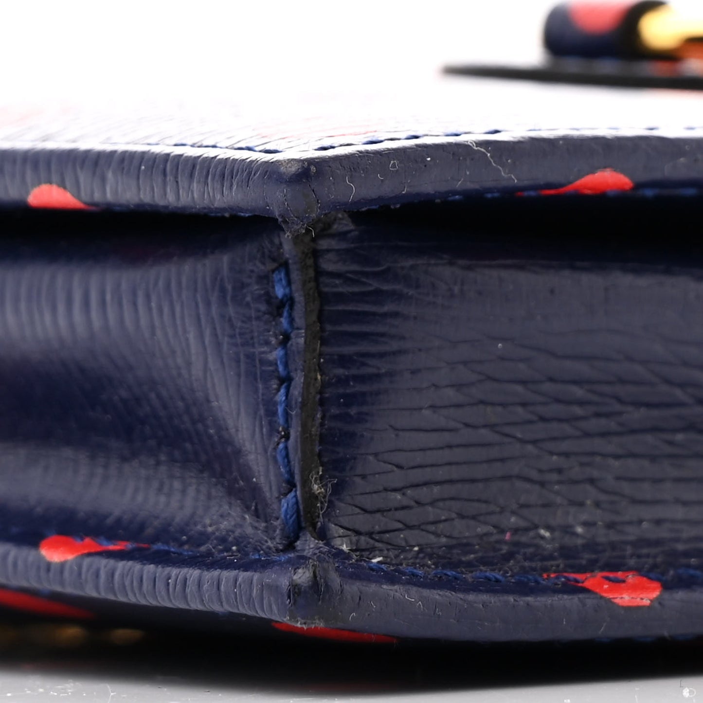 Shangai Calfskin Polka Dot Horsebit 1955 Wallet On Chain Blue Orange Sailor Blue