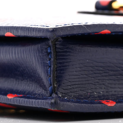 Gucci Shangai Calfskin Polka Dot Horsebit 1955 Wallet On Chain Blue Orange Sailor Blue 8 of 10