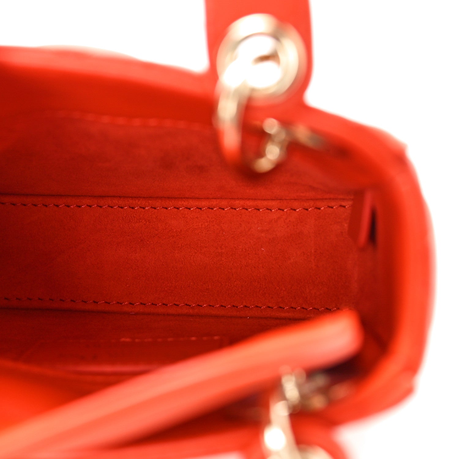 Christian Dior Lambskin Cannage Micro Lady Dior Orange 5 of 8