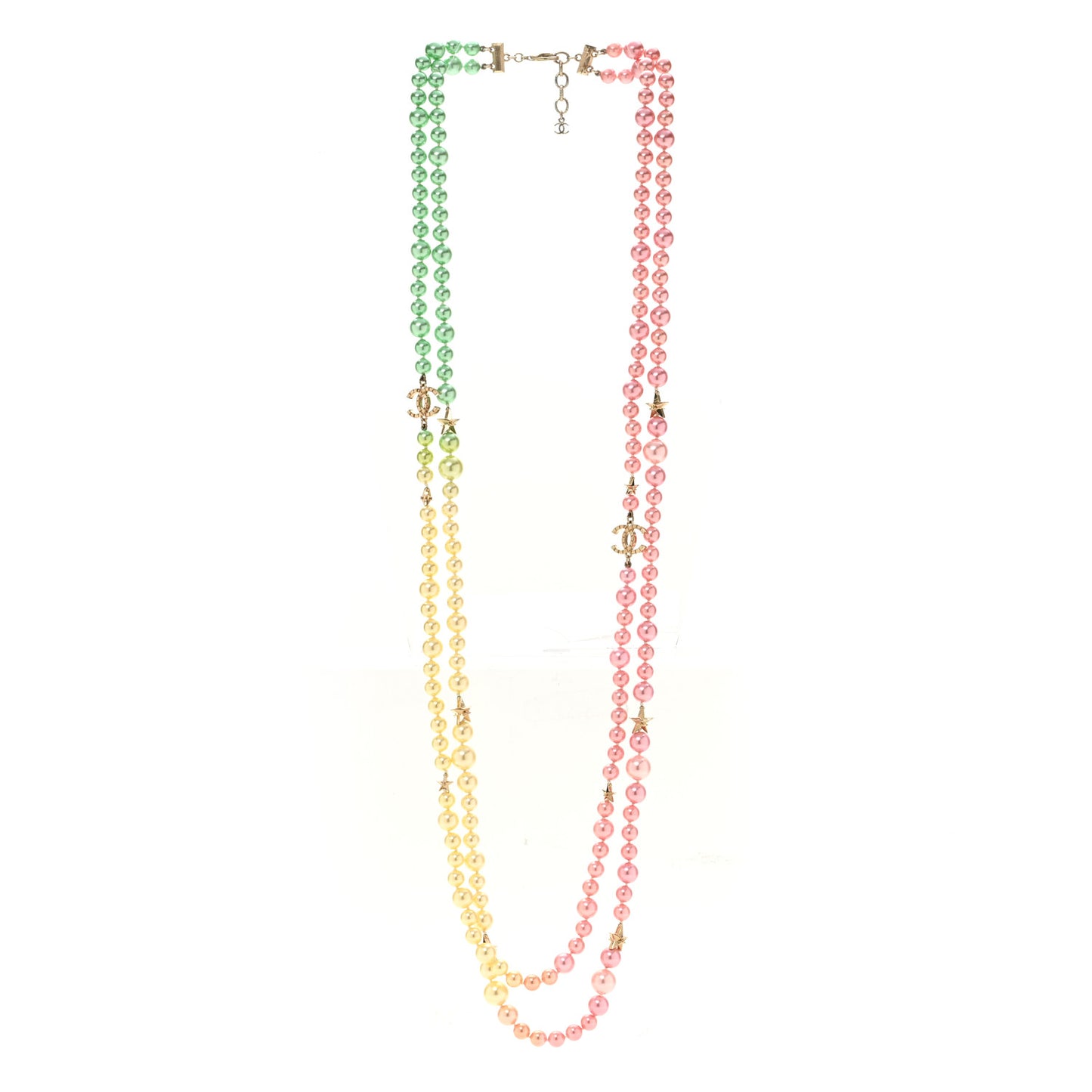 Pearl Star CC Cuba Multi Strand Long Necklace Gold Multicolor