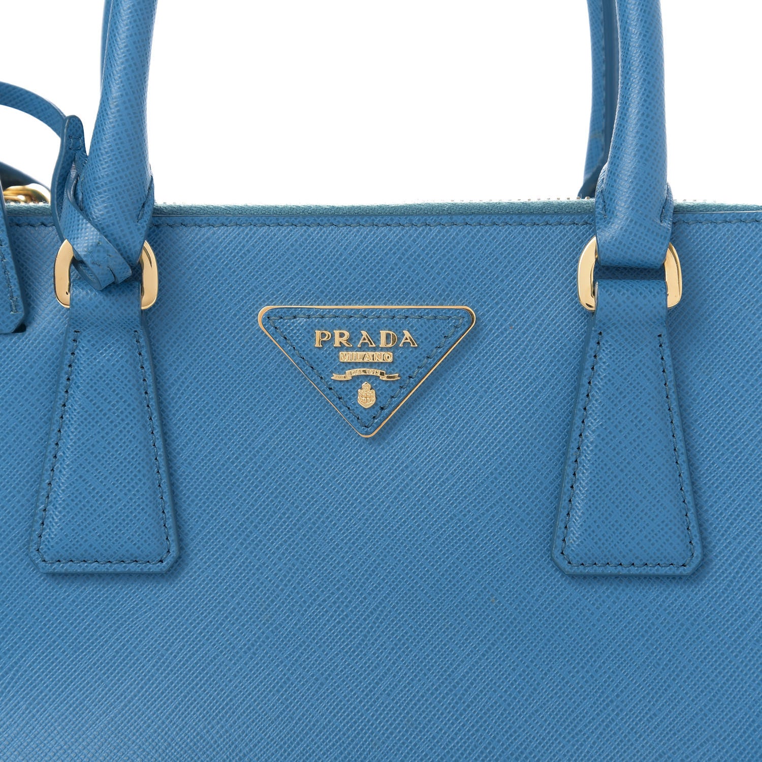 Prada Saffiano Mini Galleria Double Zip Tote Celeste 12 of 12
