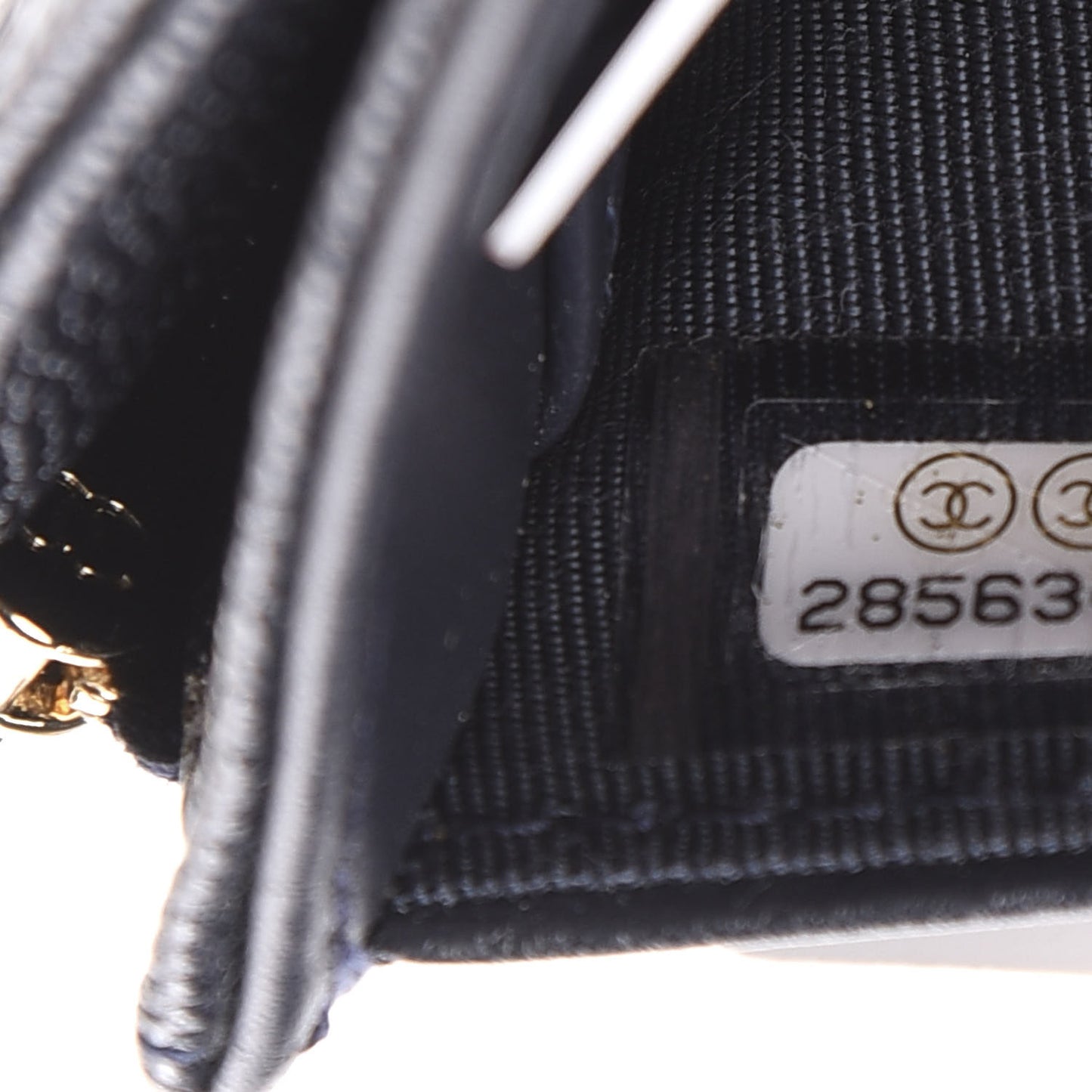 Caviar Quilted Compact Flap Wallet Navy