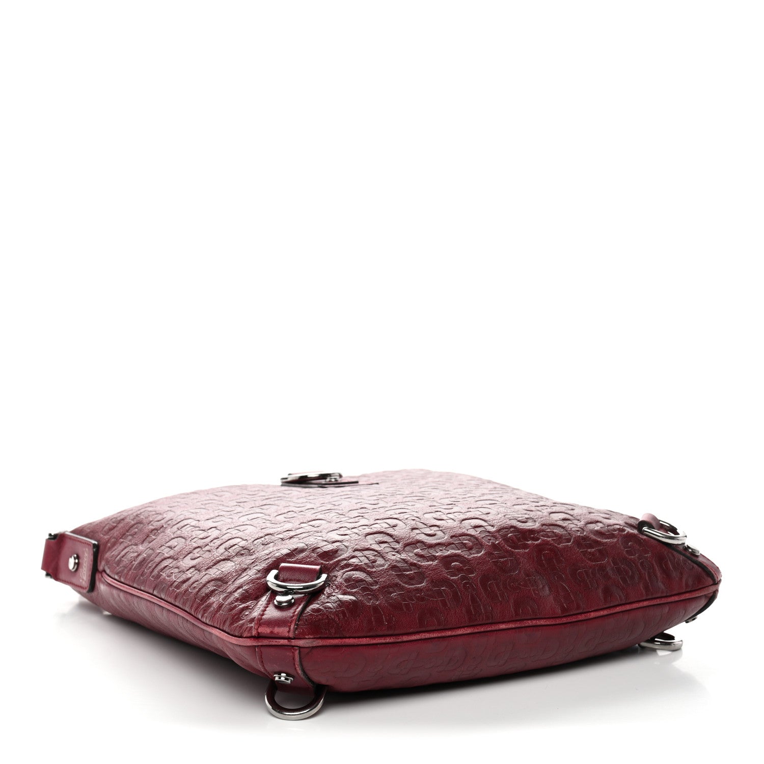 Gucci Calfskin Horsebit Embossed Abbey Messenger Red 4 of 16